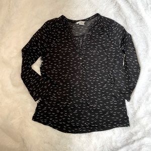 EUC H&M 3/4 sleeve bird top